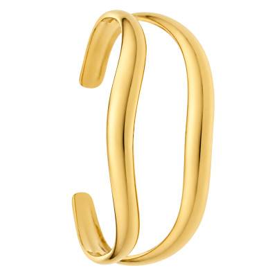 Bracelet Jonc Double en Acier Doré - Naïades