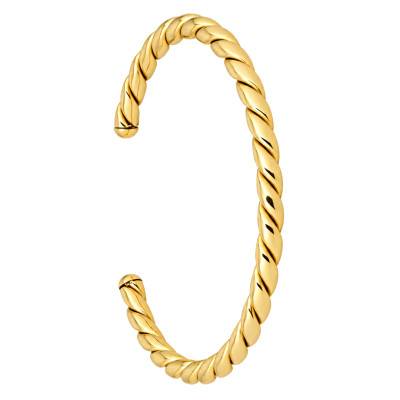 Bracelet Jonc Torsadé en Acier Doré - Naïades