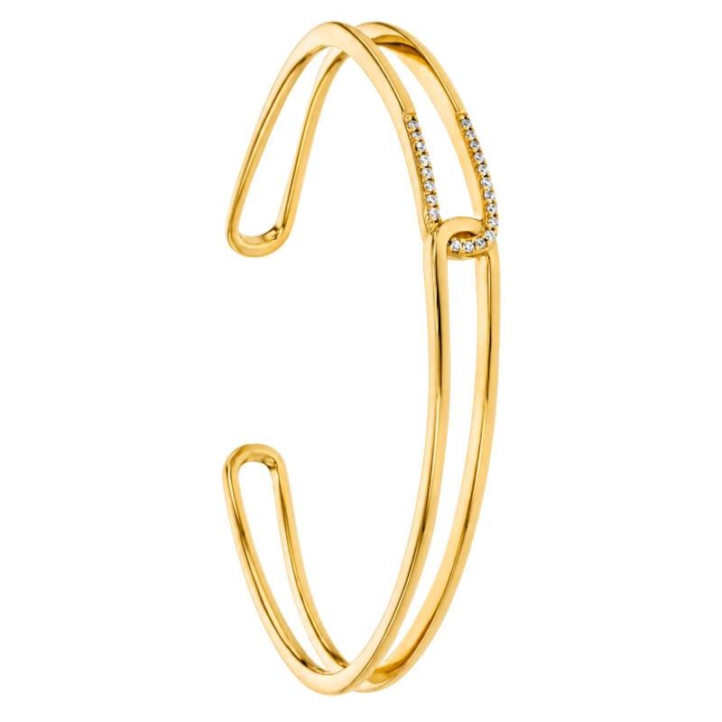 Bracelet Jonc Ouvert Sully Oxydes de Zirconium en Plaqué Or - Naïades