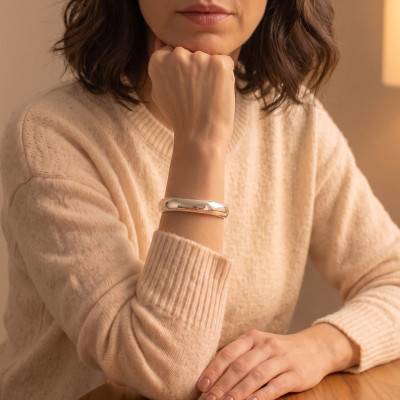 Bracelet Demi-Jonc Ouvert, Diamètre 65 mm, Largeur 8 mm - Artemis
