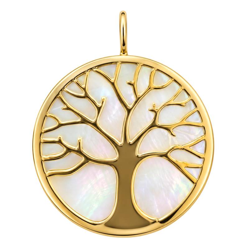 Médaille Arbre de Vie en Or Jaune 375 ou 750 & Nacre, Diamètre 20 mm - Lumiosa