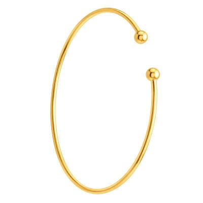 Open Ball Bangle in 750 Yellow Gold-Plated, Diameter 56 mm, Width 2 mm - Naïades