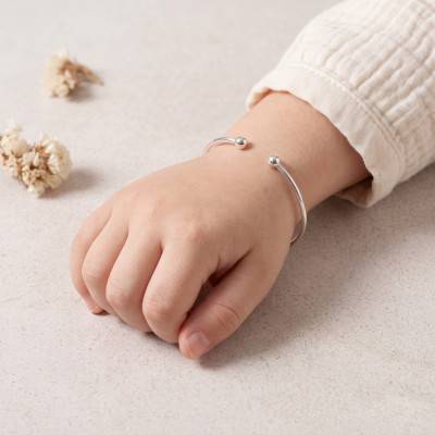 925 Silver Open Children's Bangle, Diameter 45 mm, Width 3 mm - Artemis