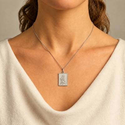 Médaille Saint Christophe de Lycie en Argent 925, Dimensions 22x17mm - Lumiosa