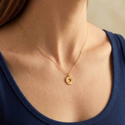 Médaille Colombe ajourée en Or Jaune 750, Diamètre 12 mm - Lumiosa