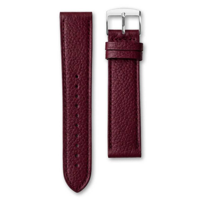 Burgundy Grained Leather Watch Strap - Gustave & Cie