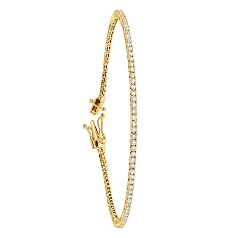 Bracelet Tennis 113 Diamants 1,09 ct en Or Jaune 375, Longueur 17,5 cm - Diamond Lady