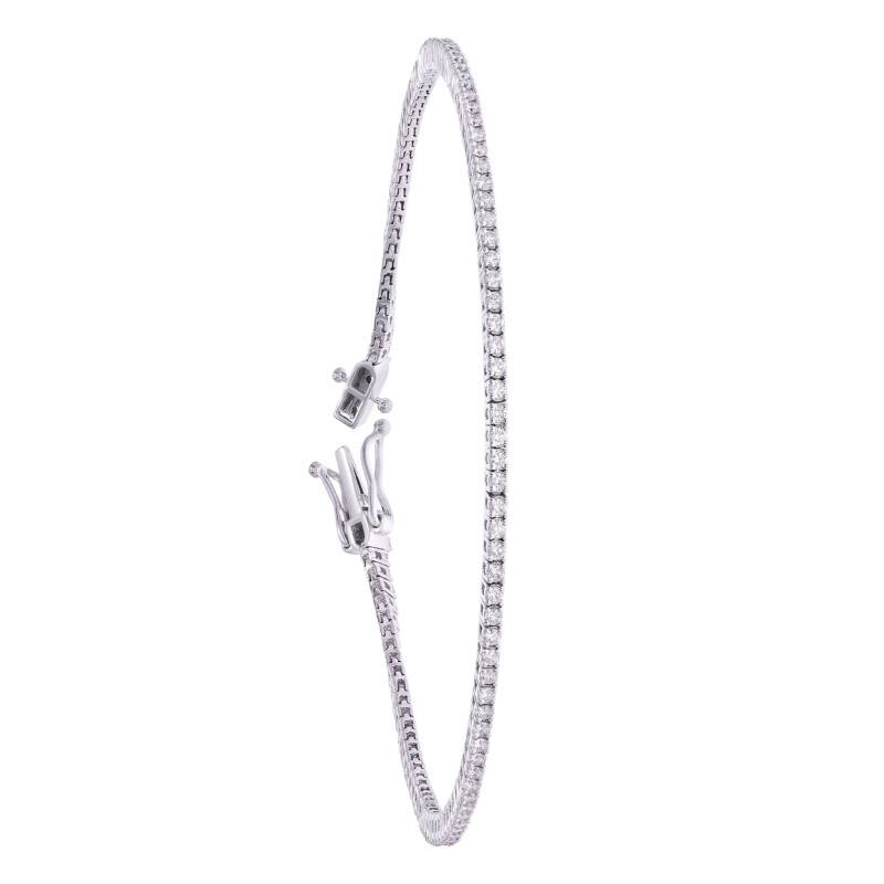 375/1000 White Gold Tennis Bracelet With 113 Diamonds, 1,09 ct, 17,5 cm - Diamond Lady