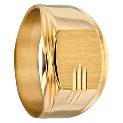 375 Yellow Gold Claw Signet Ring 10x11 mm - Imperium