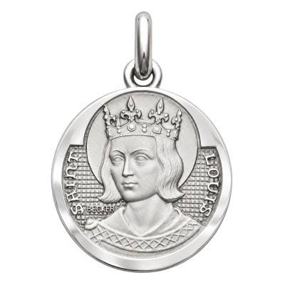 Médaille Saint Louis en Or Blanc 750, Diamètre 15 mm - Becker