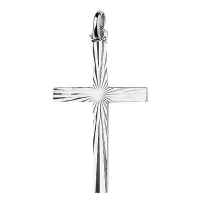 Pendentif Croix Striée en Argent 925 - Lumiosa