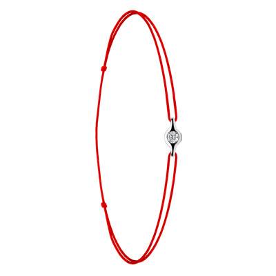 Red Cord Bracelet in 750/1000 White Gold & Diamond - Emanessence