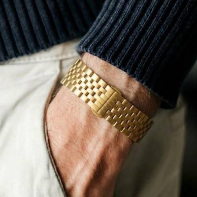 Bracelet de Montre Acier Maille Or - Gustave & Cie