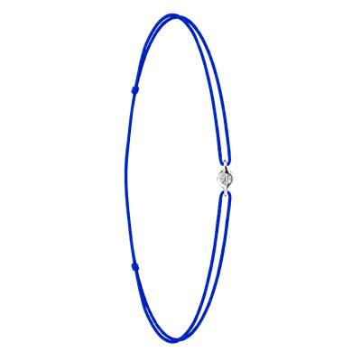 Blue Cord Bracelet in 750/1000 White Gold & Diamond - Emanessence