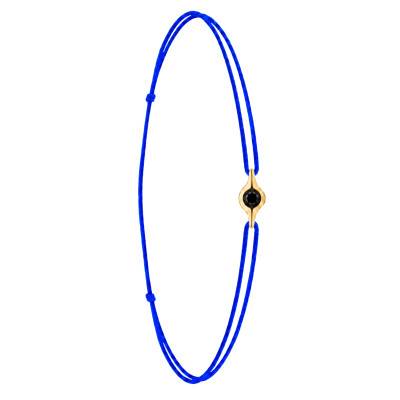 Bracelet Cordon Bleu en Or Jaune 750 & Diamant Noir - Aurora