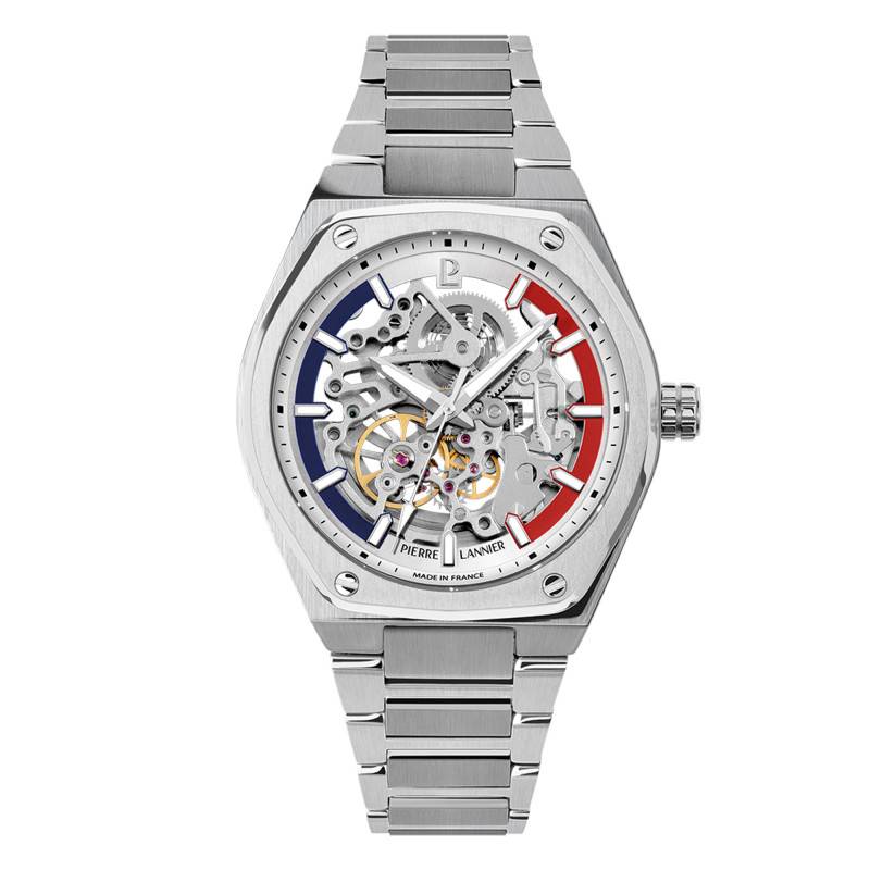 Montre Automatique Homme AUTOMATIC argent‚ Cadran argent‚ bracelet Acier - R‚f. 460H191 - Pierre Lannier