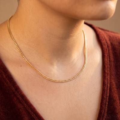 Chaîne Maille Gourmette en Or Jaune 750, Longueur 85 cm, Largeur de 0,80 mm à 3,40 mm - Manillon