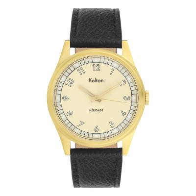 Montre Héritage Gold Epsom Noir 9127122 - Kelton