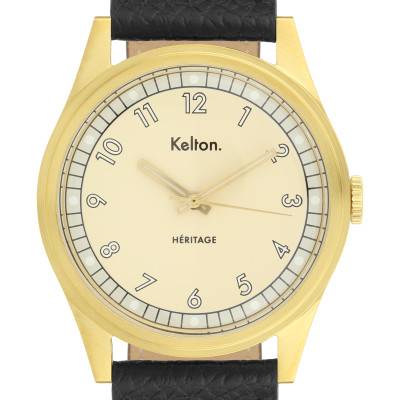 Montre Héritage Gold Epsom Noir 9127122 - Kelton