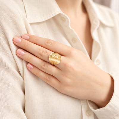 375/1000 Yellow Gold Napoléon III 10F Replica Coin Ring - Imperium