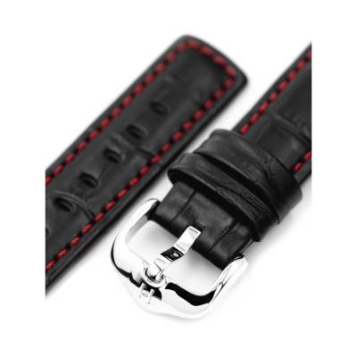 Black/Red Grand Duke Watch Strap 0252850 - Hirsch