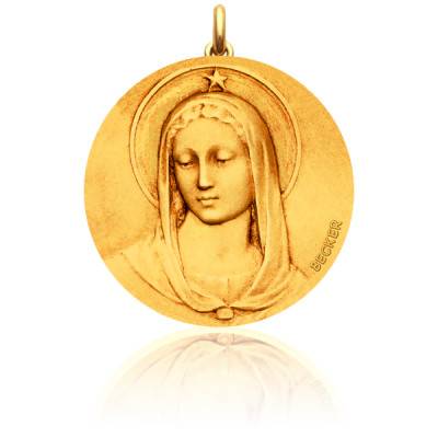 Médaille Vierge Maris Stella Or Jaune 750, Diamètre 15 mm à 22 mm - Becker
