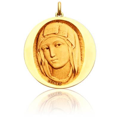 Médaille Vierge de Sienne Ronde Or Jaune 750, Diamètre 15 mm à 22 mm - Becker