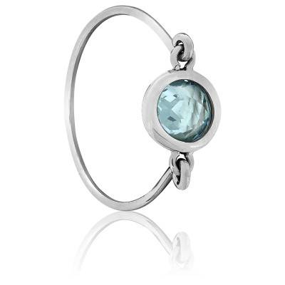 Bague Kirkos en Or Blanc 750 & Topaze Bleue - Les Valentines