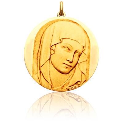 Médaille Vierge XIII Ronde Or Jaune 750, Diamètre 15 mm à 22 mm - Becker