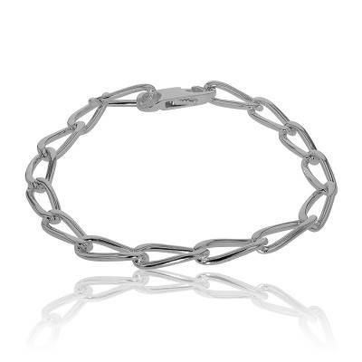925/1000 Sterling Silver Oval Link Chain Bracelet, 21 Cm - Artemis