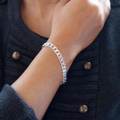 Silver 925 Curb Chain Bracelet, Length 21 cm - Artemis