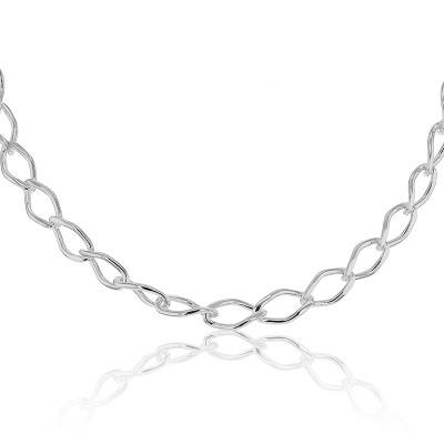 Silver 925 Fancy Link Chain, Length 45 cm - Artemis