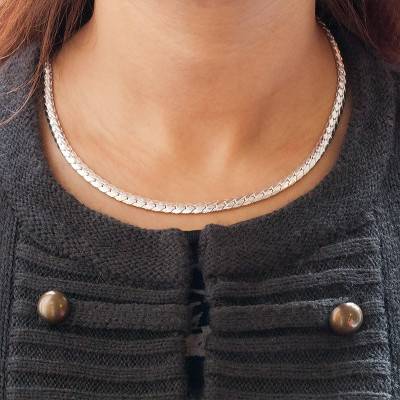 925 Silver Bismarck Chain, Length 45 cm and Width 5 mm - Artemis