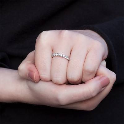 Bianca Platinum & GSI Diamond Full Eternity Comfort Wedding Ring - Alliantine
