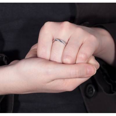 Alliance Van Gogh en Or Blanc 375 & Diamants - Maison Girard