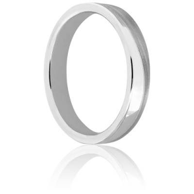 Alliance Sebou en Or Blanc 375, Largeur 3,50 mm - Fair'Belle