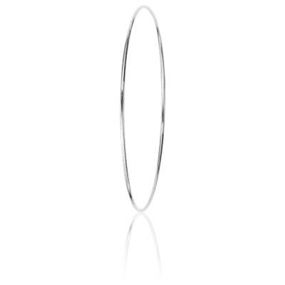 925 Silver Round Wire Bangle Bracelet, 3 mm Width - Artemis