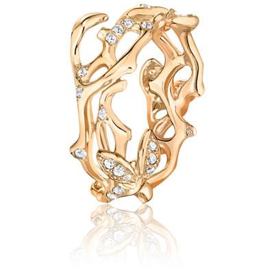 Alliance Jardin Secret GM en Or Jaune 750 & Diamants 0,35 ct - Ponce