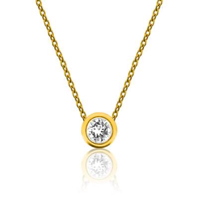 Collier en Or Jaune 750 & Diamant G/VS, Longueur de 40 cm à 55 cm - Ocarat