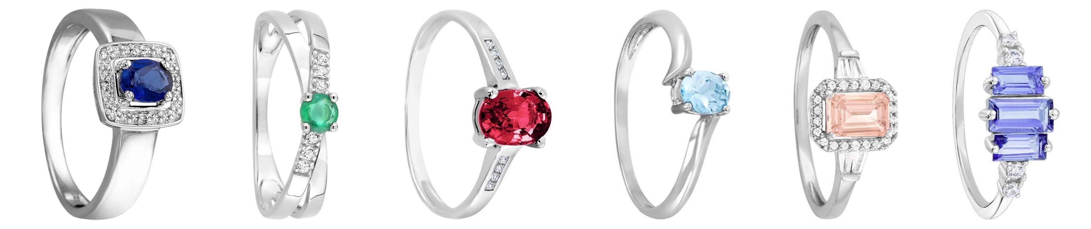 Bagues de fiançailles saphir, émeraude, rubis, aigue-marine, morganite, tanzanite