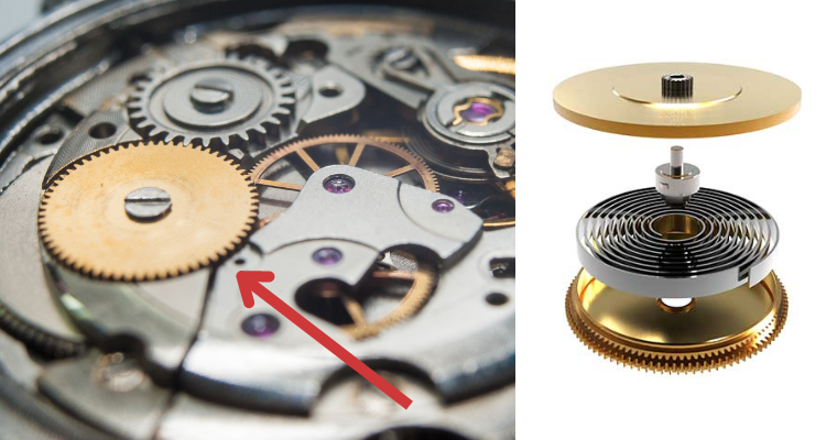Barillet d'une montre mécanique (Source : Générale Ressorts)