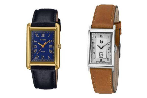 Montre Casio avec mouvement maison (à gauche) / Montre Lip avec mouvement Ronda (à droite)