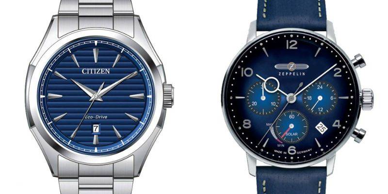 2 montres solaires avec des cadrans très différents