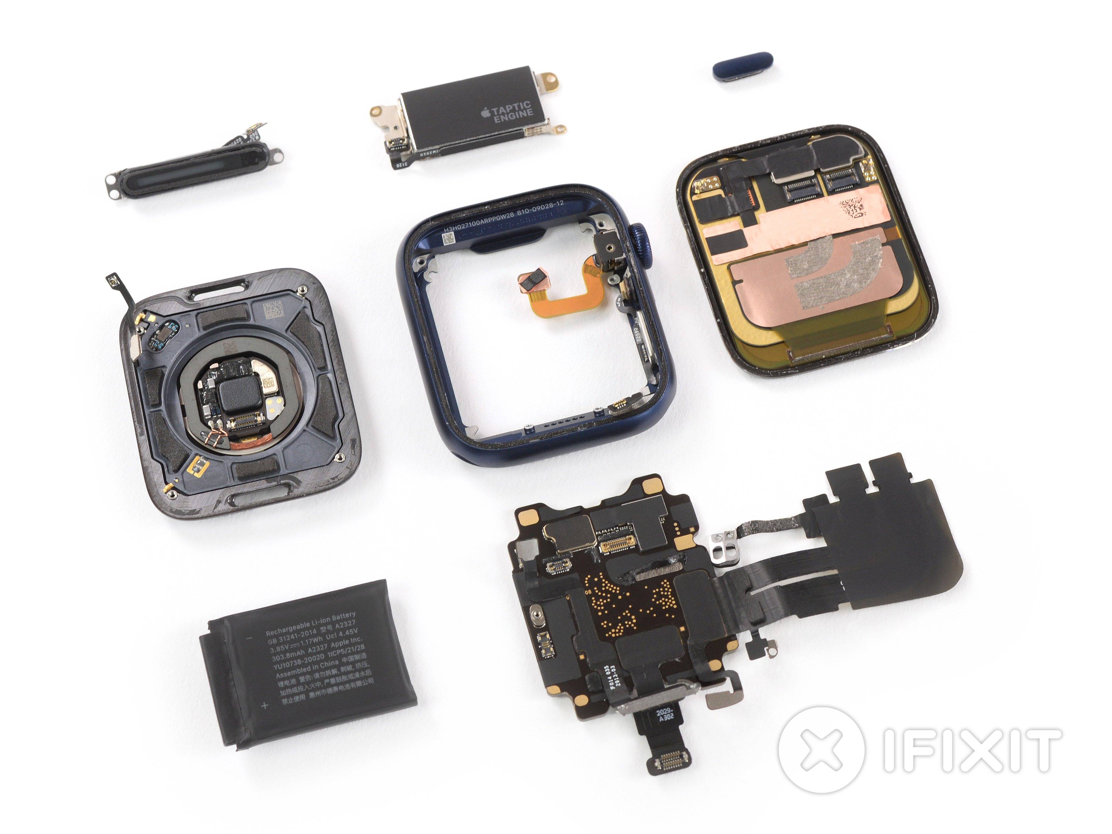 Composants d'une Apple Watch Series 6 (Source iFixit)