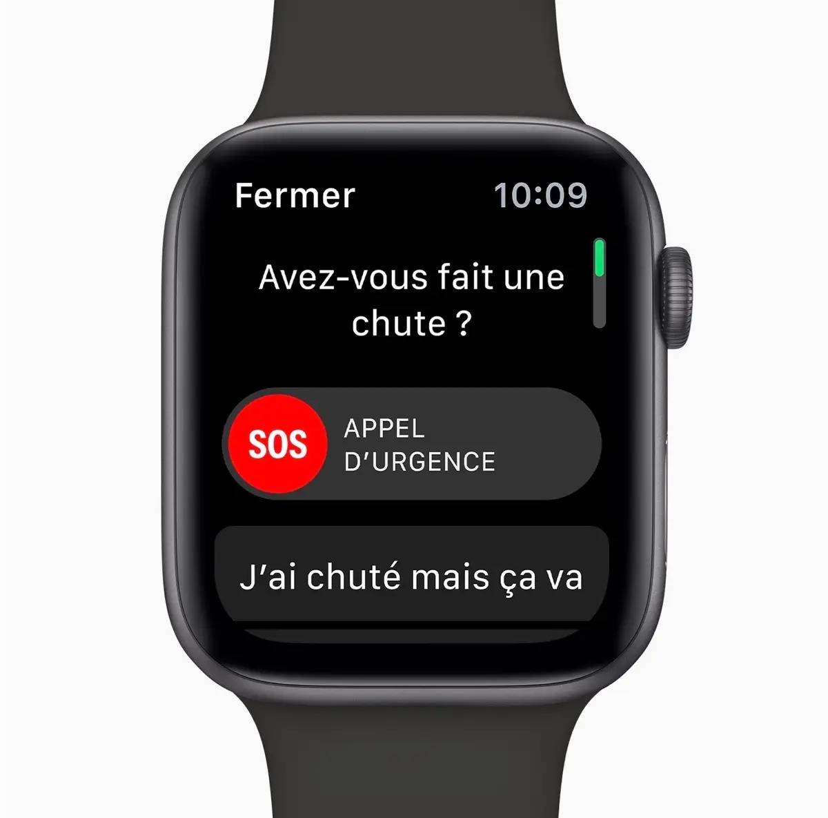 Détection de chute avec Apple Watch (Source : Mac4ever)