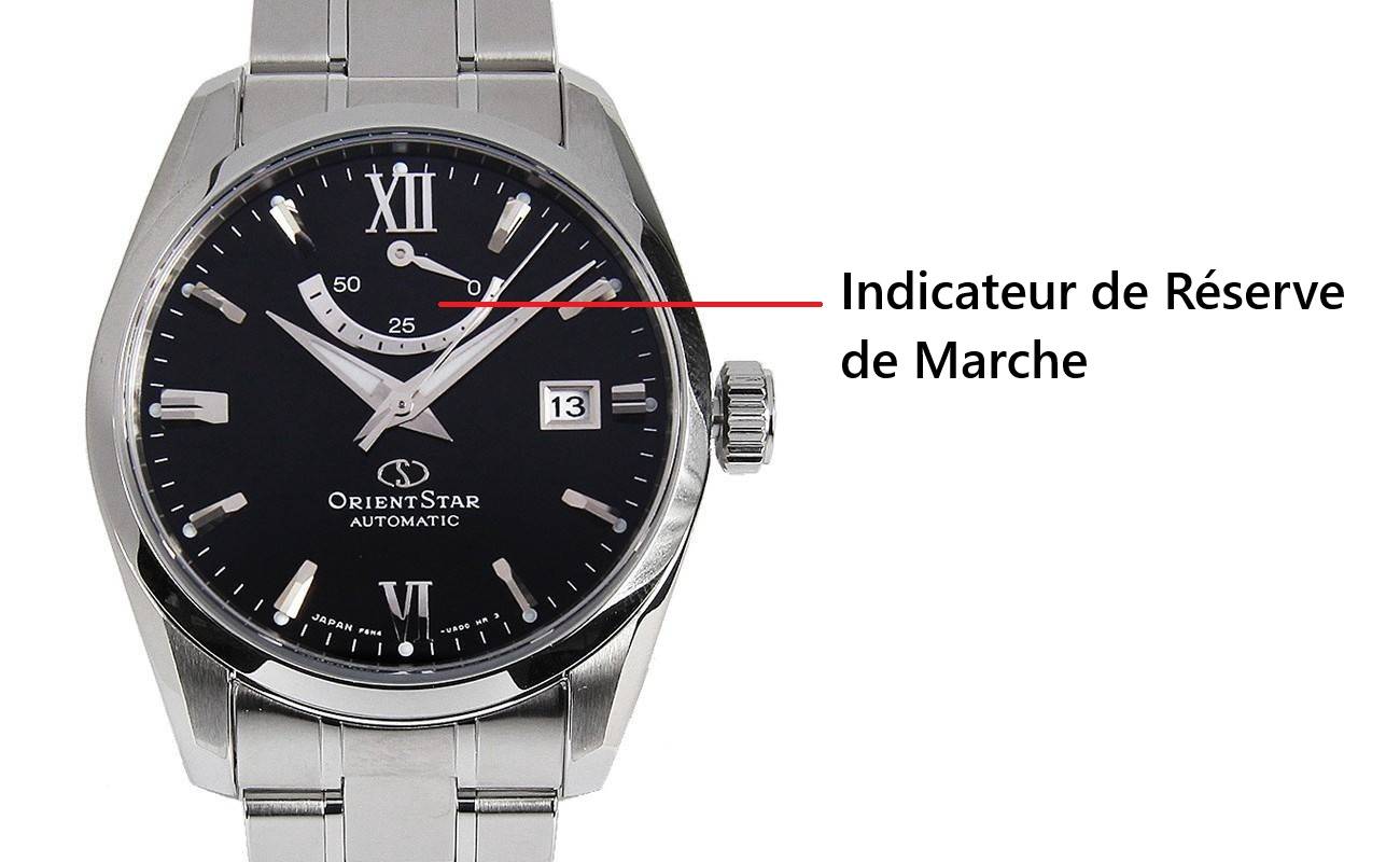 Positionnement de l'indicateur de réserve de marche sur le cadran