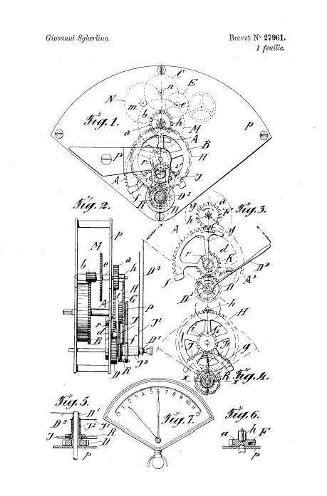 Brevet pour complication rétrograde de Giovanni Sgherlino, 1904 (Source : Forum à Montres @ChP)