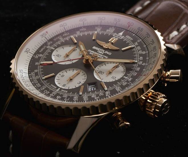 Chronographe Breitling Navitimer avec fonction Rattrapante (Source : LUXUO)