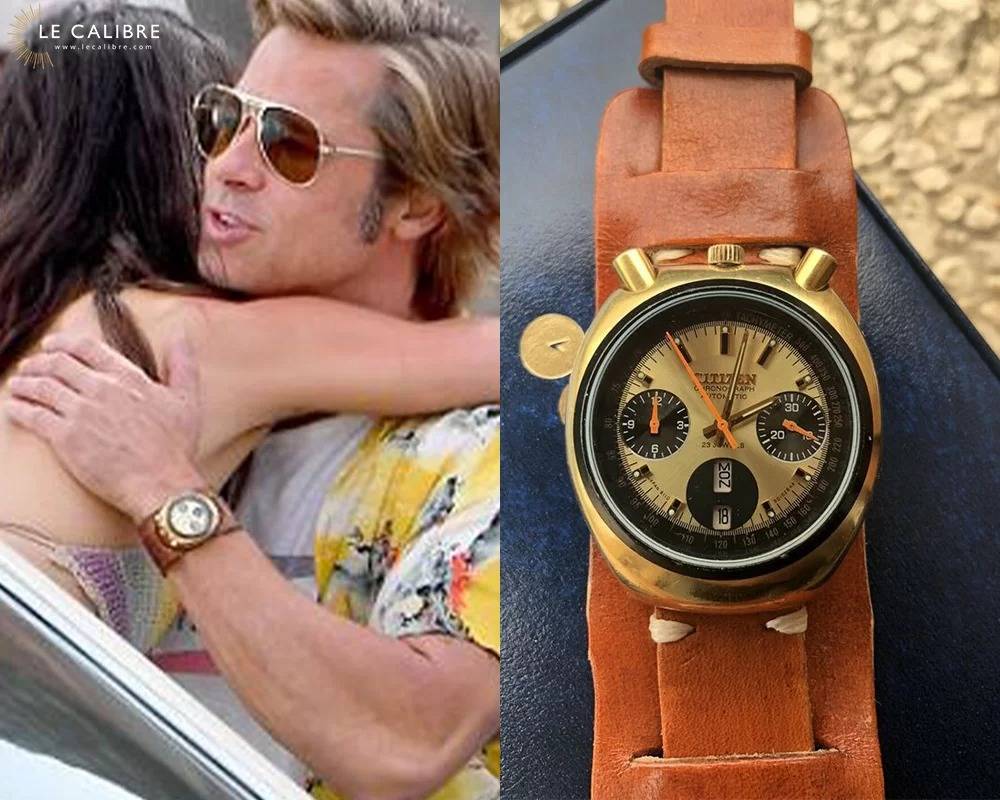 Brad Pitt porte une Citizen « Bullhead » dans Once Upon a Time in Hollywood, 2019 (Source : LeCalibre)
