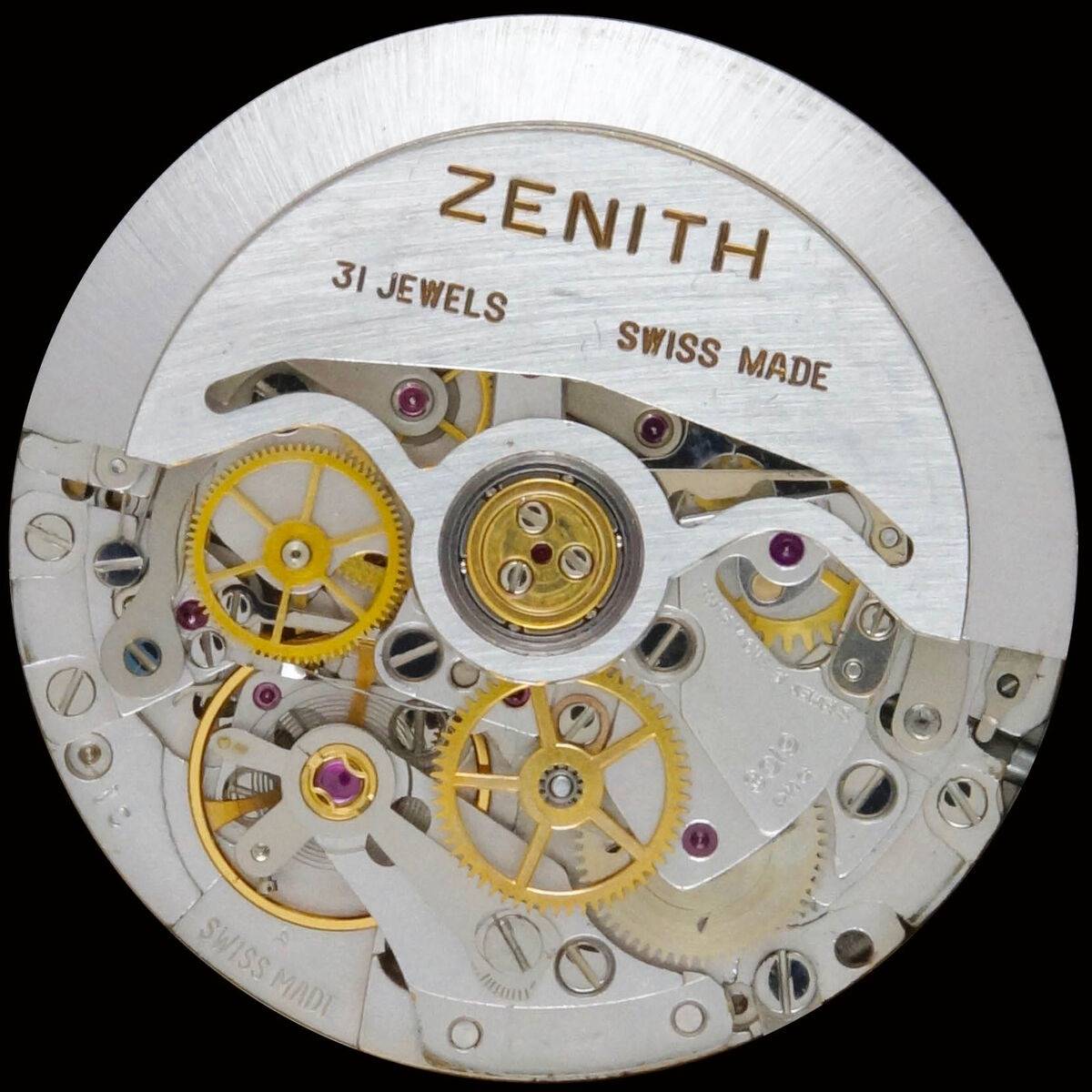 Mouvement automatique chronographe Zenith 3019 PHC (Source : Clinique Horlogère)